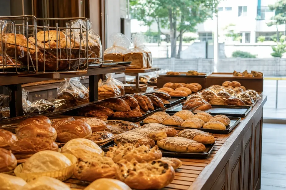 광안리 지역 bakery 방문 전 확인사항을 소개하는 사실적인 참고 이미지