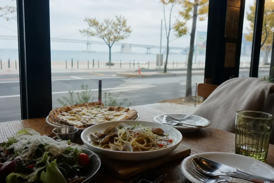 광안리 지역 review 방문 전 확인사항을 소개하는 사실적인 참고 이미지