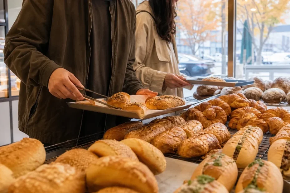 광안리 지역 bakery 방문 전 확인사항을 소개하는 사실적인 참고 이미지